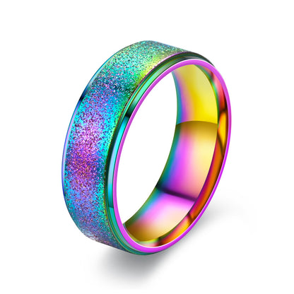 Titanium Steel Frosted Female Korean Fashion Rings