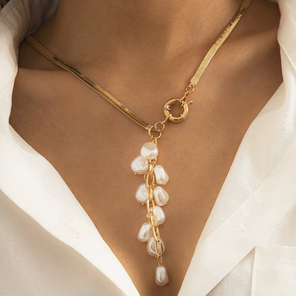 Snake Bone Blade Chain Tassel Clavicle Imitation Necklaces