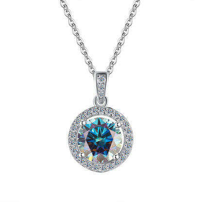 Women's Sterling Sier Round Bag Moissanite High-grade Pendants