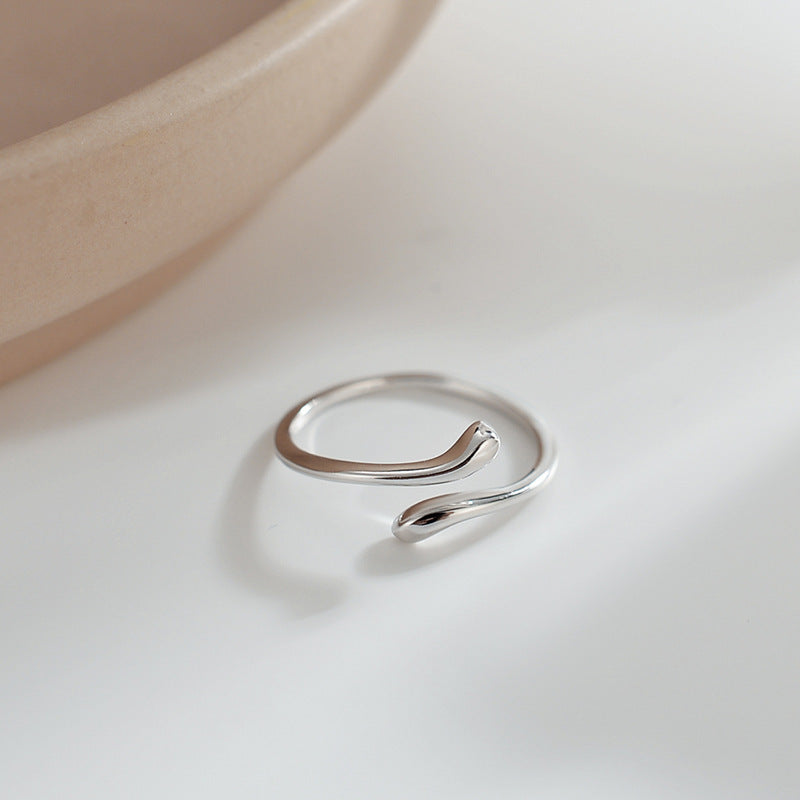 Sterling Sier Water Drop Female Minimalist Rings