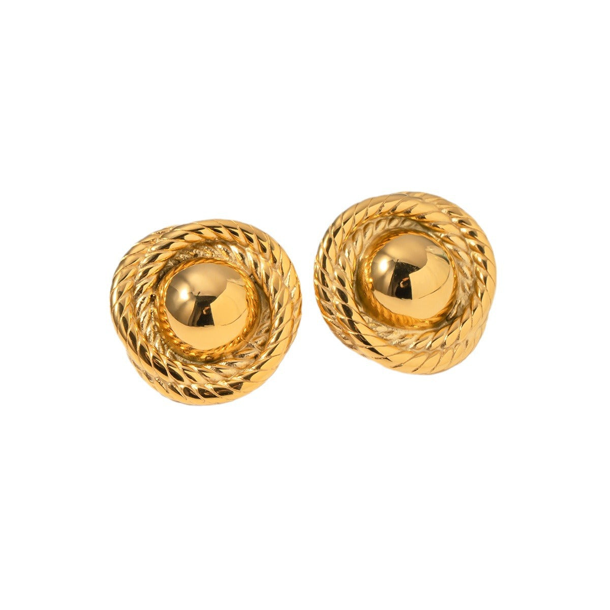 Steel Thread Texture Round Jewelry Fashion Personality Earrings