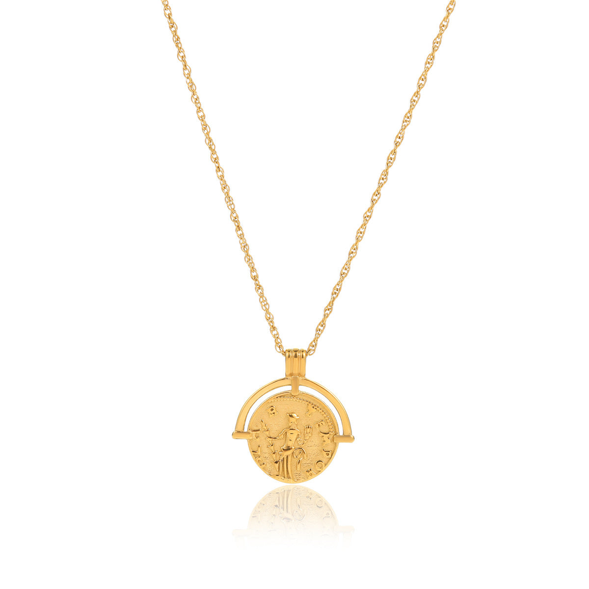 Vintage Roman Coin Gold-plated High-grade Sweater Necklaces