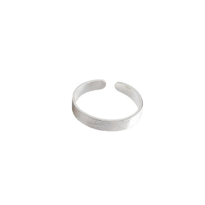 Sier Simple Fashion Personality Plain Brushed Rings