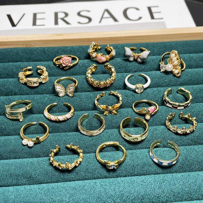 Butterfly Flower Female Design Fashion High Rings