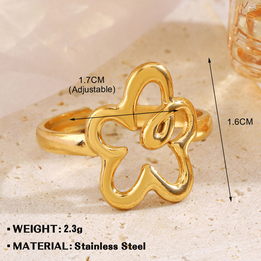 Women's Fashionable Elegant Stainless Steel Love Heart-shaped Rings