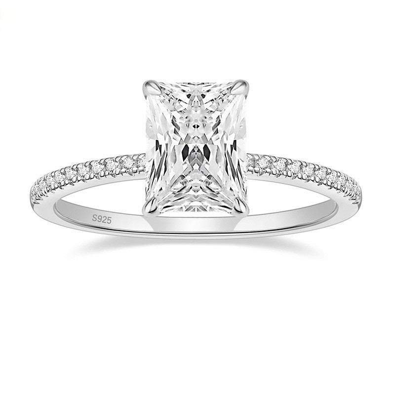 Women's Oran Jewelry Sier Inlay Zircon Rhinestone Rings