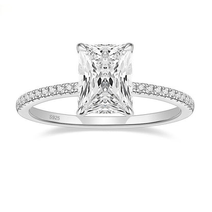 Women's Oran Jewelry Sier Inlay Zircon Rhinestone Rings