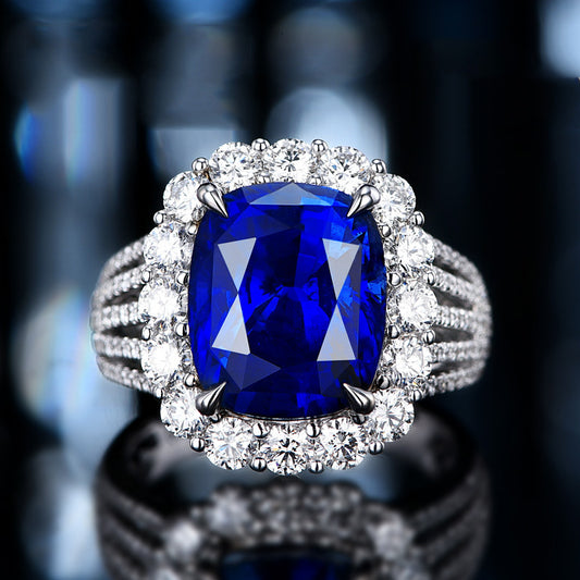 Synthetic Royal Sapphire Female Gold-plated Simulation Rings