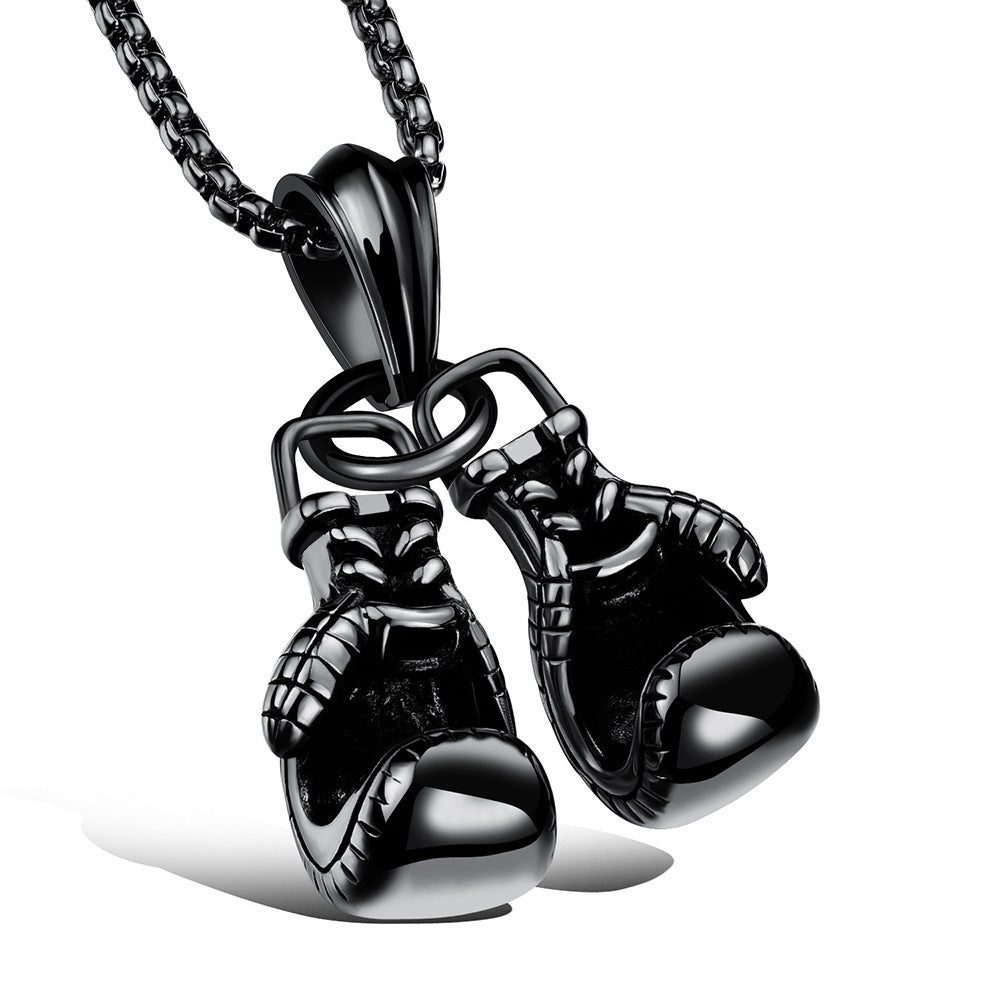 Men's Double Boxing Titanium Steel Personalized Fitness Necklaces