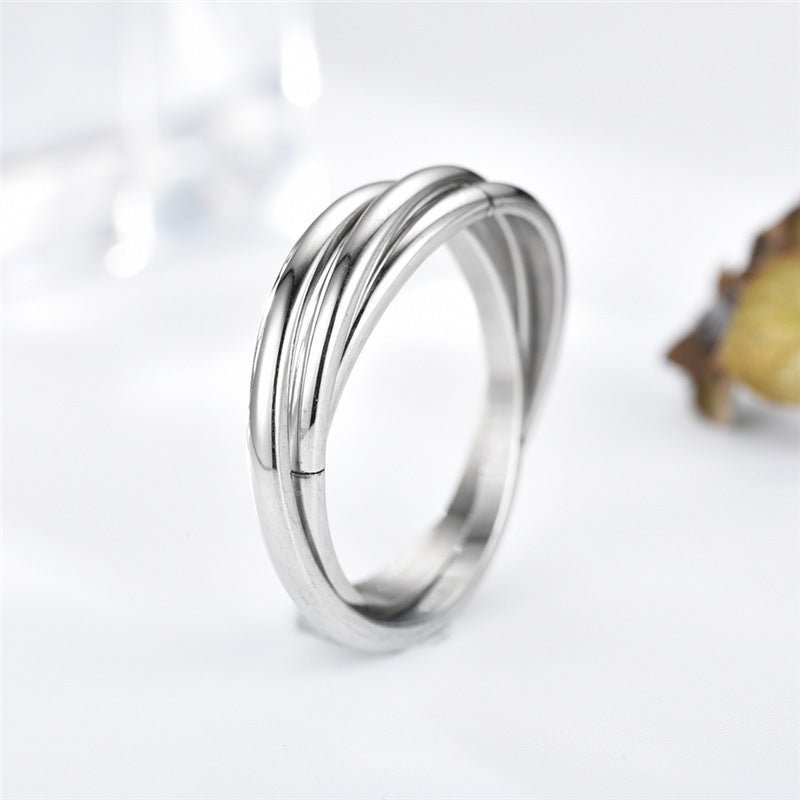 Stainless Steel Titanium Creative Geometric Hand Rings