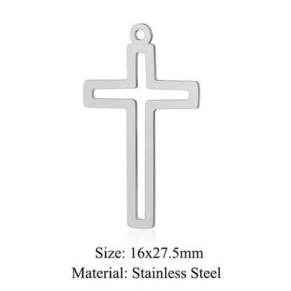 Titanium Steel Hollow Cross Crown Holy Device Pendants