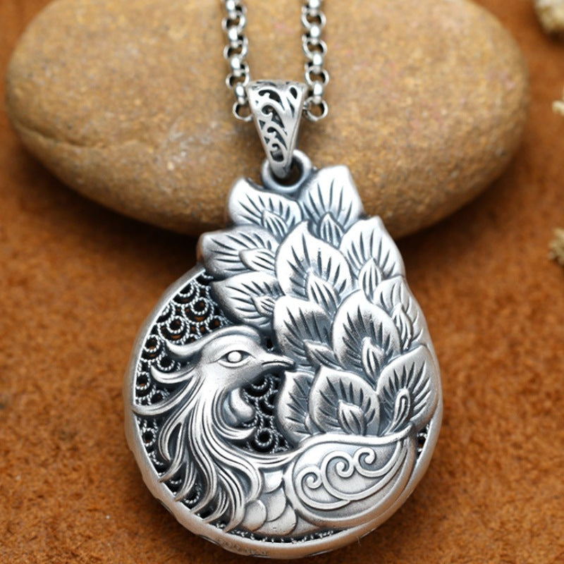 Women's Vintage Peacock Double-sided Thailand Sier Sweater Pendants