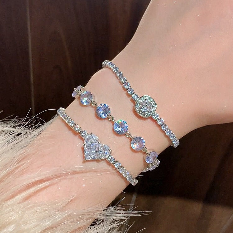 Women's High-grade Light Luxury Zircon Geometric Fashion Korean Bracelets