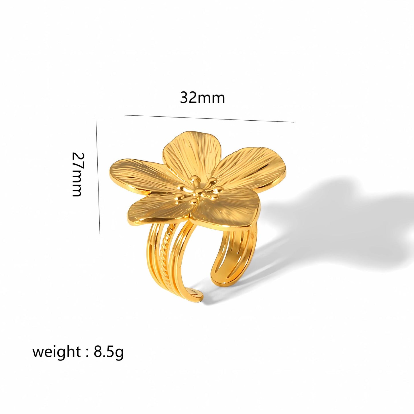 Gold Flower Female Niche Exaggerated Stainless Earrings