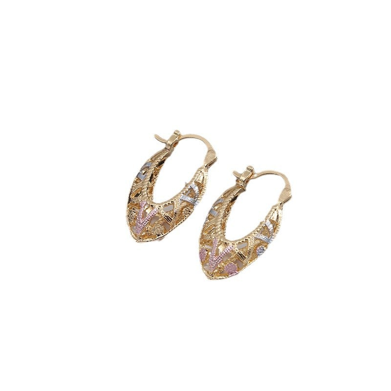 Women's Hollow Plaid Fashion Ear Cold Style Earrings