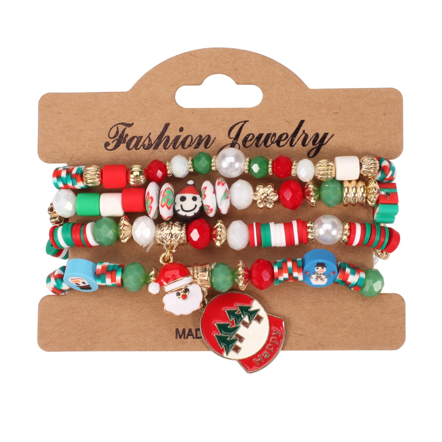 String Beads Snowman Tree Old Man Bracelets