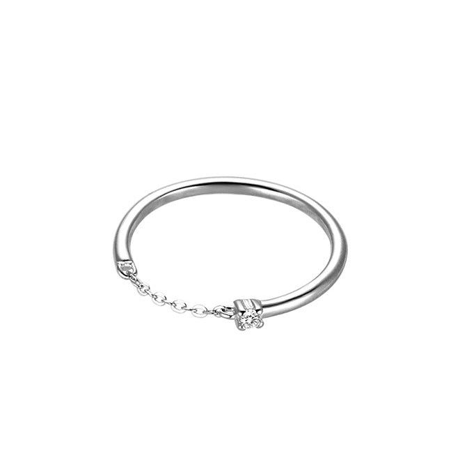 Women's Diamond Chain Cold Style Design Simple Personality Korean Rings
