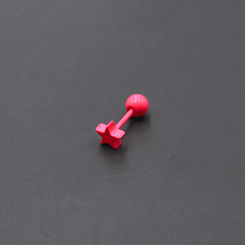 Fluorescent Color Small Ear Fashion Paint Earrings