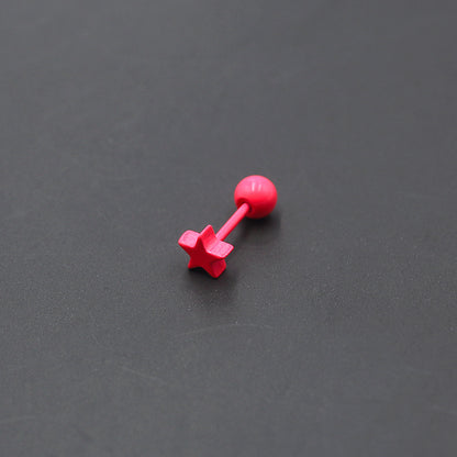 Fluorescent Color Small Ear Fashion Paint Earrings