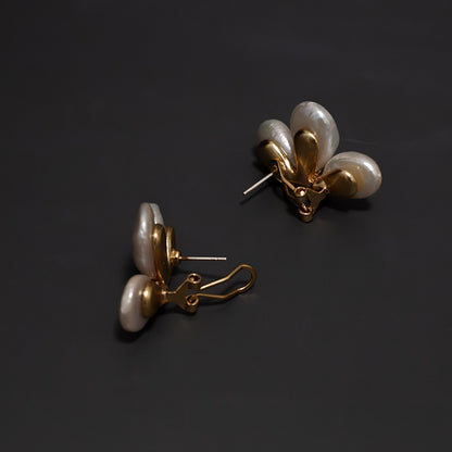 Pearl Natural Baroque Petal Ear Accessory Ornament Earrings