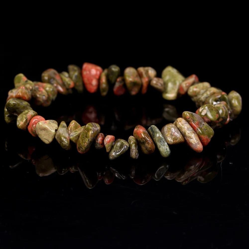 Natural Gravel Amethyst Elastic String Stretchable Bracelets