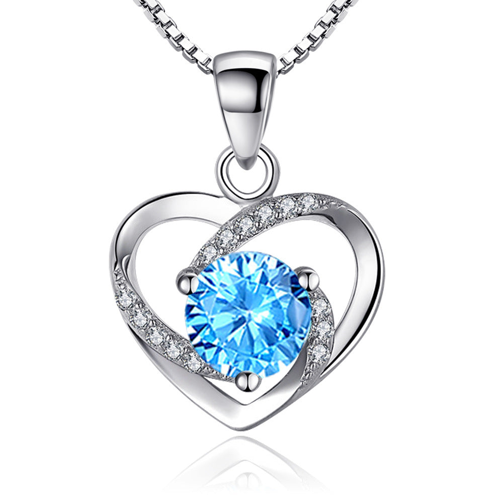 Heart Shape With Diamond Heart-shaped Simple Pendants