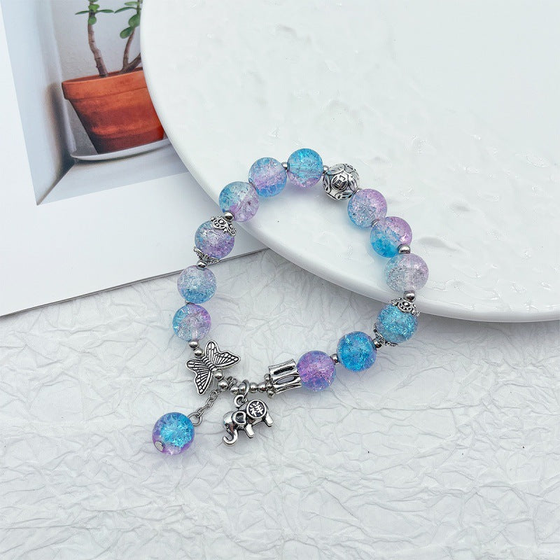 National Style Butterfly Cracked Cystal Gradient Bracelets