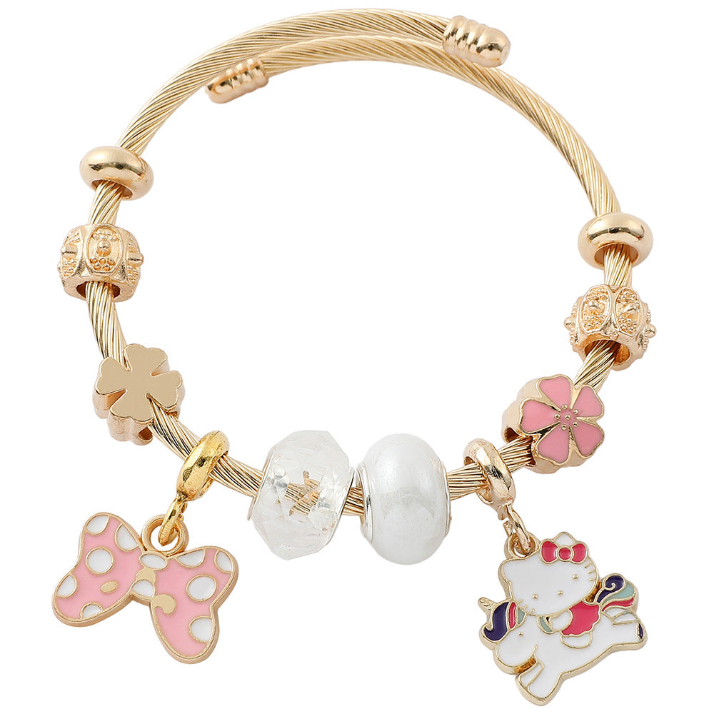 Anime Hello Kitty Clow Beaded Ornament Bracelets