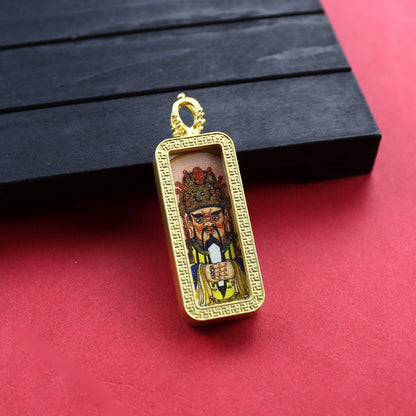 Square Birth Buddha Yellow God Of Wealth Green Tara Pendants