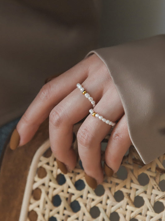Natural Grain Of Rice Freshwater Pearl Rings