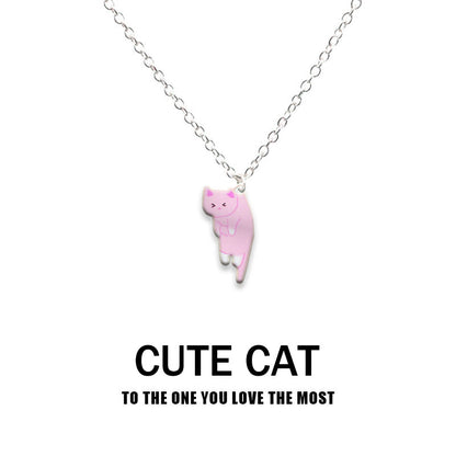 Creative Fashion Hanging Lazy Cartoon Cat Necklaces