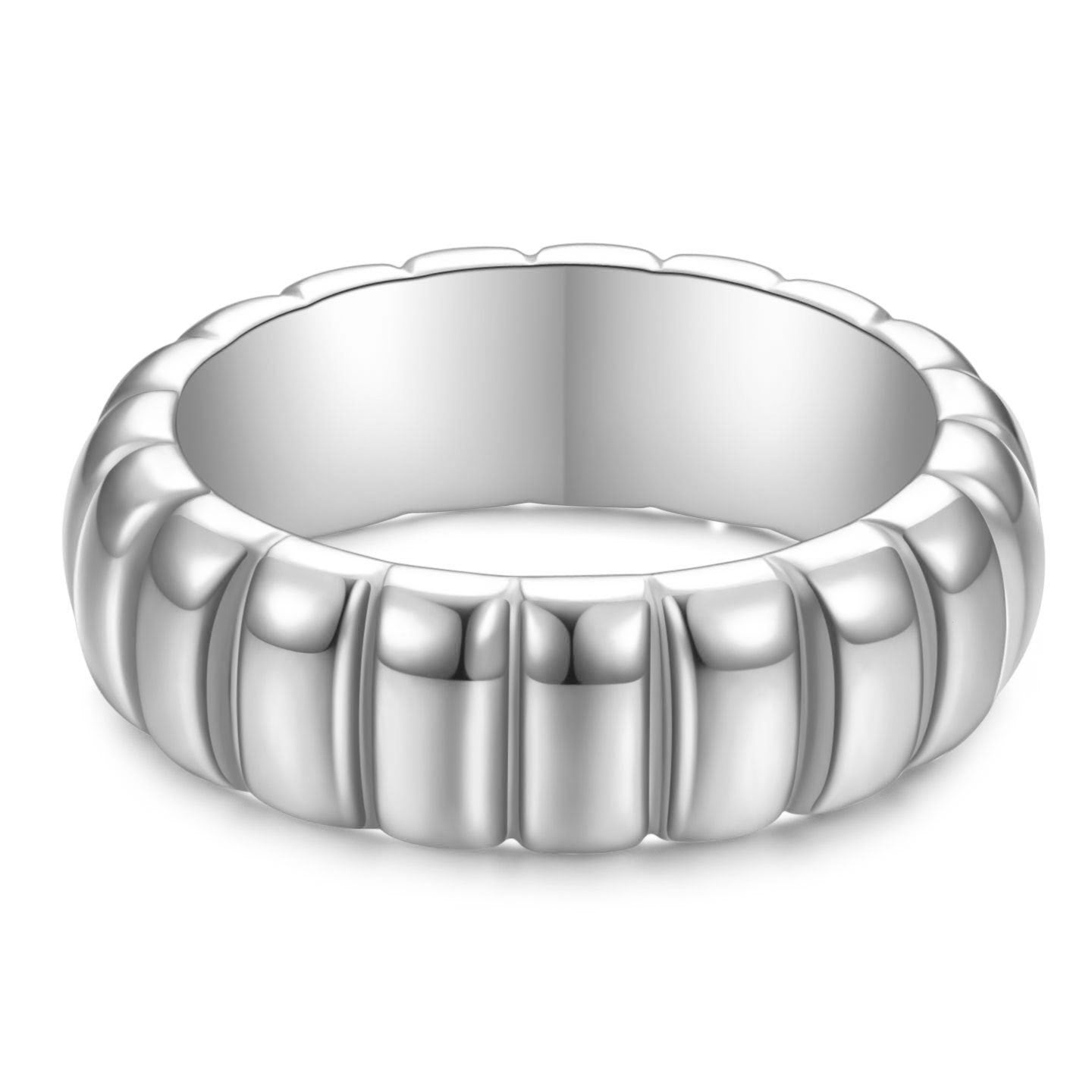 Women's Fashion Personality Wave Pattern Titanium Steel Rings