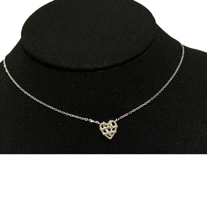 Women's Design Woven Glossy Heart Cross For Simple Personality Necklaces