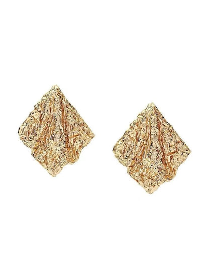 Women's Tin Foil Pleated Fashionable Irregular Elegant Earrings