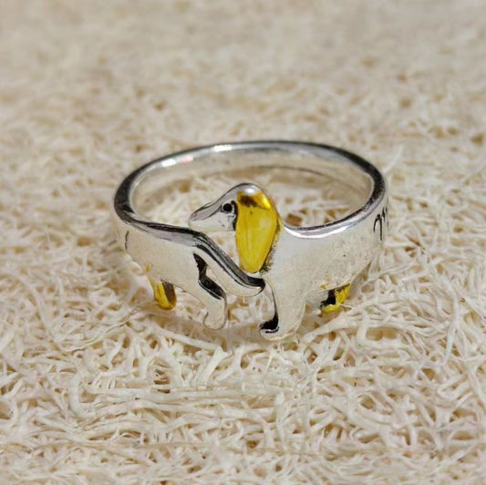 Big Ear Dog Puppy Art Design Rings