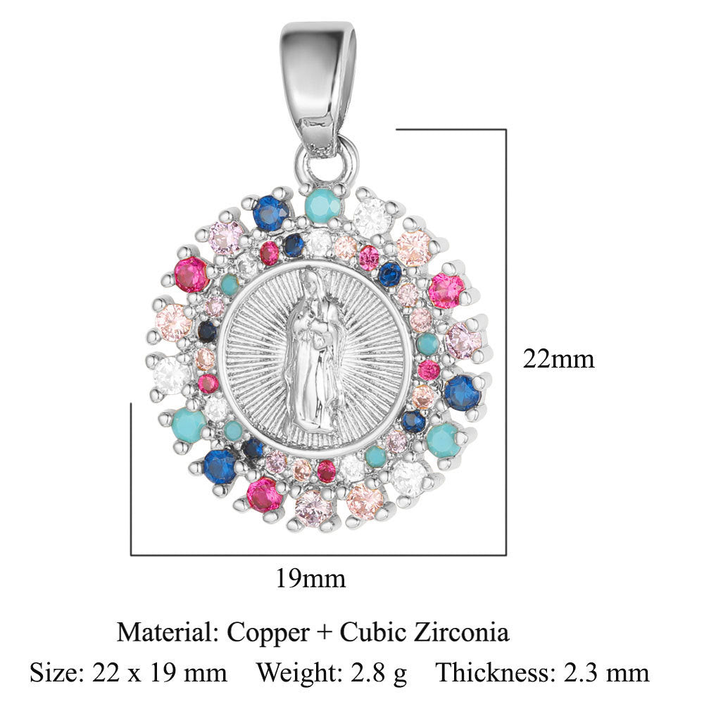 Cross Color Zirconium Copper Zircon Ornament Pendants