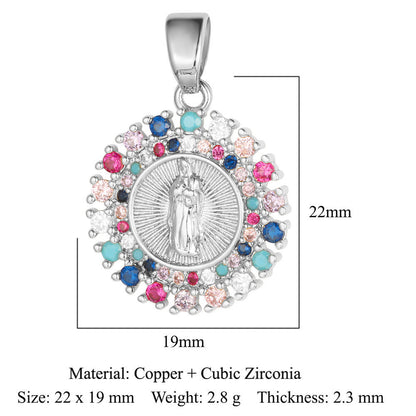 Cross Color Zirconium Copper Zircon Ornament Pendants