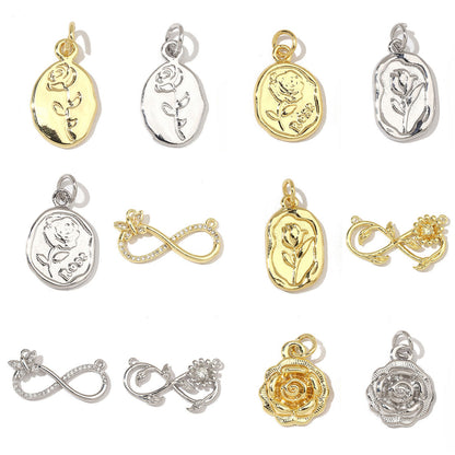 Rose Female Eternal Butterfly Real Gold Copper Pendants