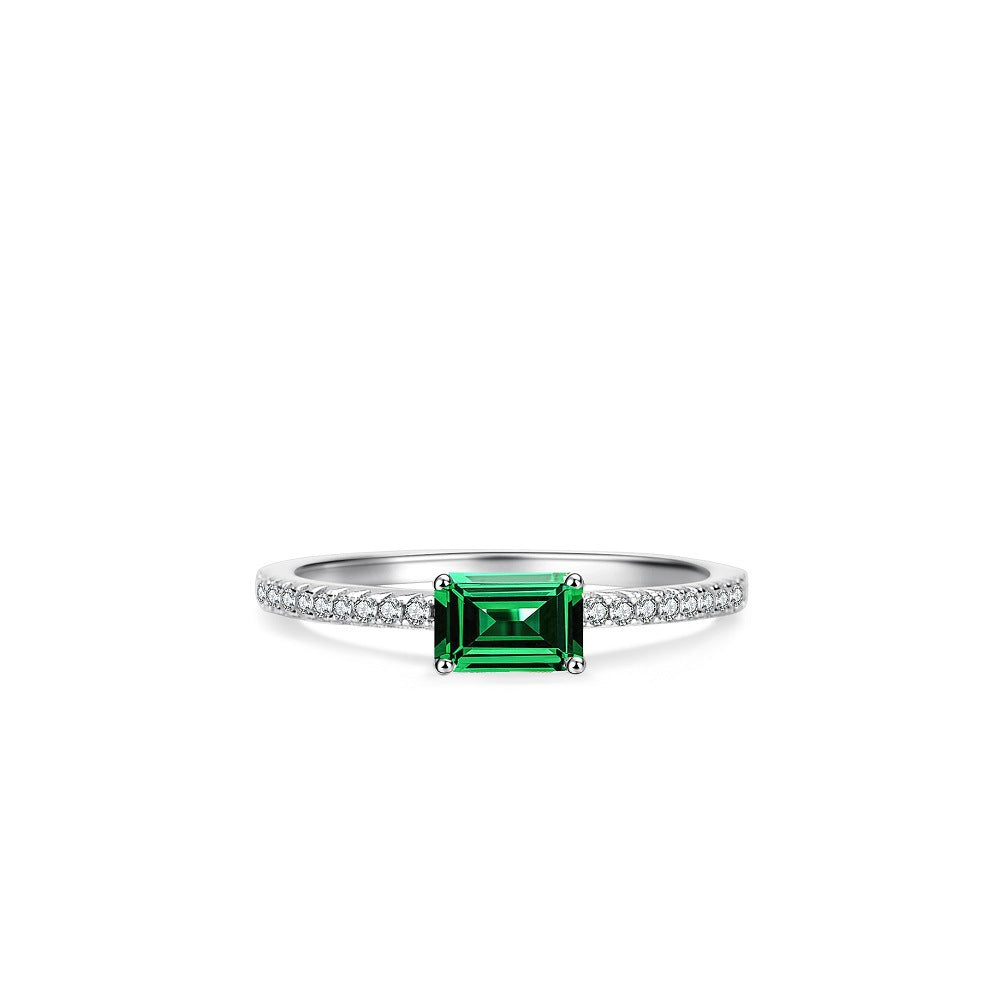 Emerald Female High Carbon Diamond Cut Ice Rings