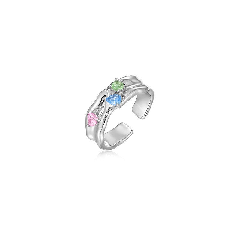 Opal Moonstone Colored Gems Zircon Pink Diamond Female Rings