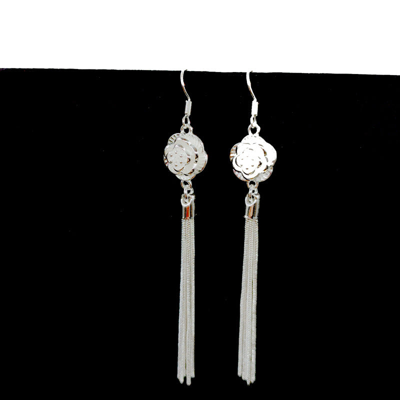 Crystal Imitation Sier Minority Phoenix Ancient Earrings