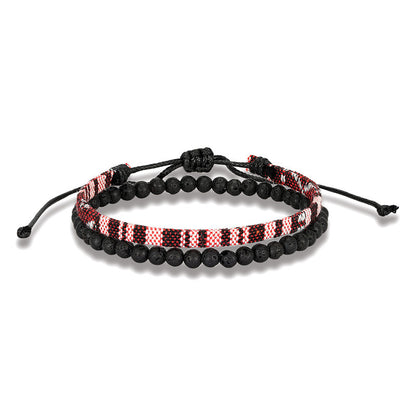 Men's Bohemian Style Hand Weaving Lava Volcanic Bracelets