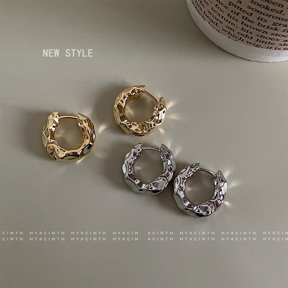 Cold Wind Circle Irregular Metal Korean Style High Rings