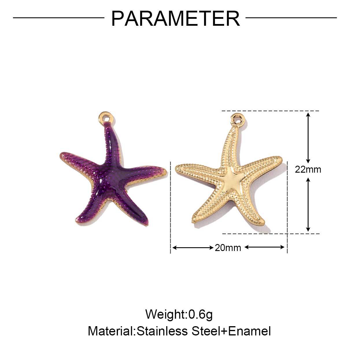 Fish Seahorse Stainless Steel Starfish Shell Pendants