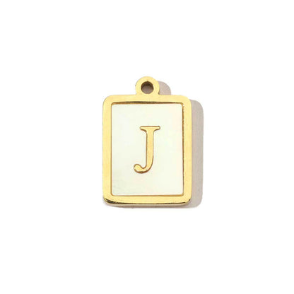 Real Gold Letters Stainless Steel Shell Pendants