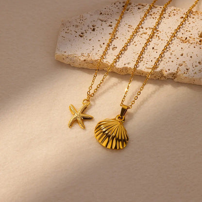 Summer Beach Style Shell Stainless Steel Necklaces