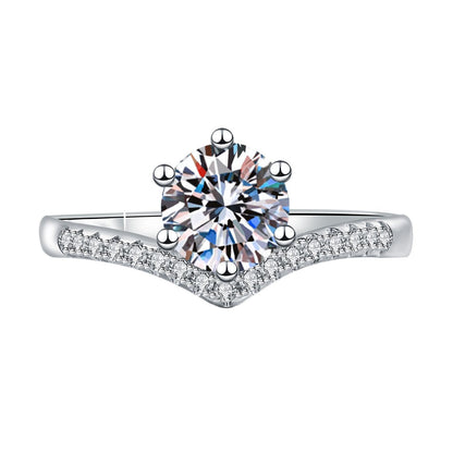 Elegant Imitation Moissanite Open Adjustable Live Broadcast Rings