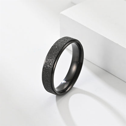 Step Stainless Steel Frosted Female Korean Fashion Couple Rings