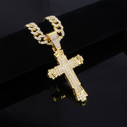 Men's Cross Diamond Alloy Personality Hipster Hip Hop Pendants