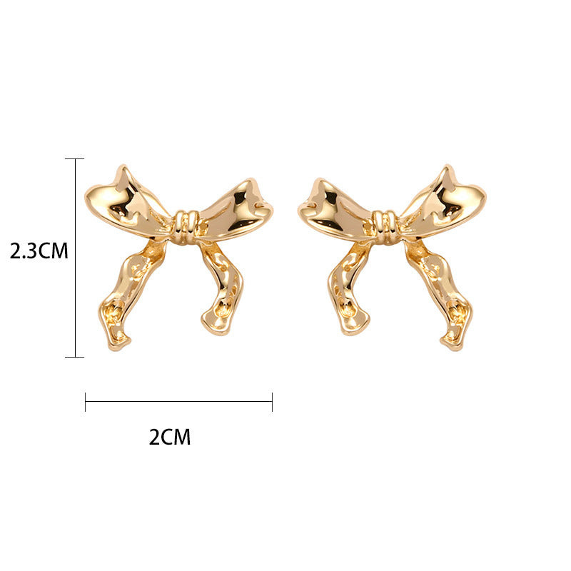 Women's Style Bowknot For Temperament Wild Delicate Sier Earrings